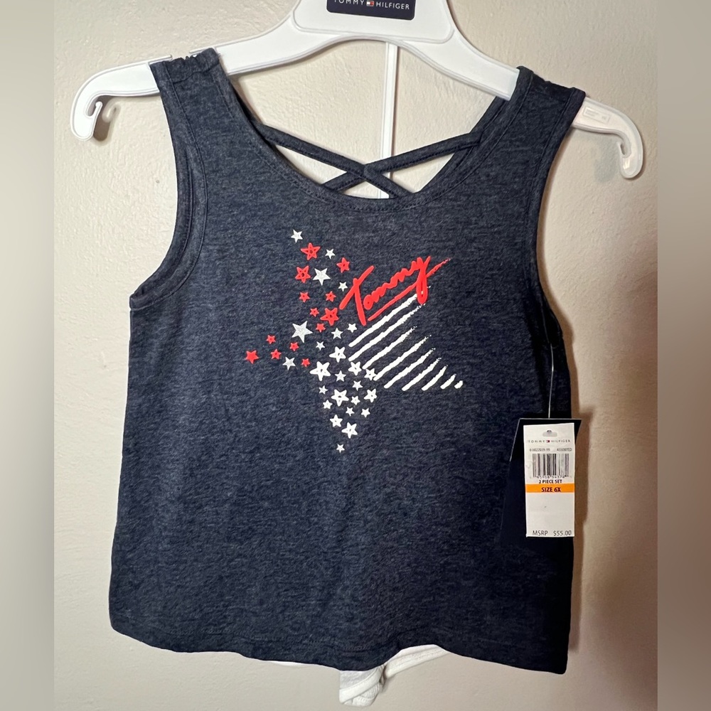 NWT- TOMMY HILFIGER GIRLS MATCHING SHORT SET